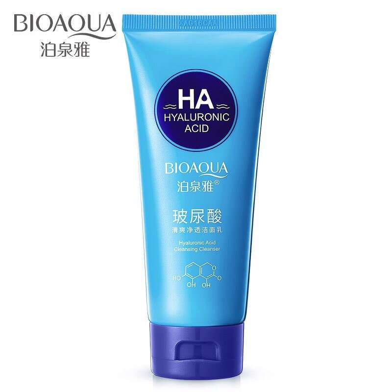 BIOAQUA Hyaluronic Acid Moisture Replenishment Gentle Beauty Whitening Facial Cleanser