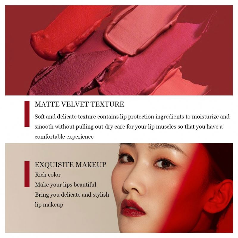 Private label Follow Your Heart To Describe The Fine Tube Lipstick Moisturizing Care Lips Cosmetics Matte Velvet Lipstick