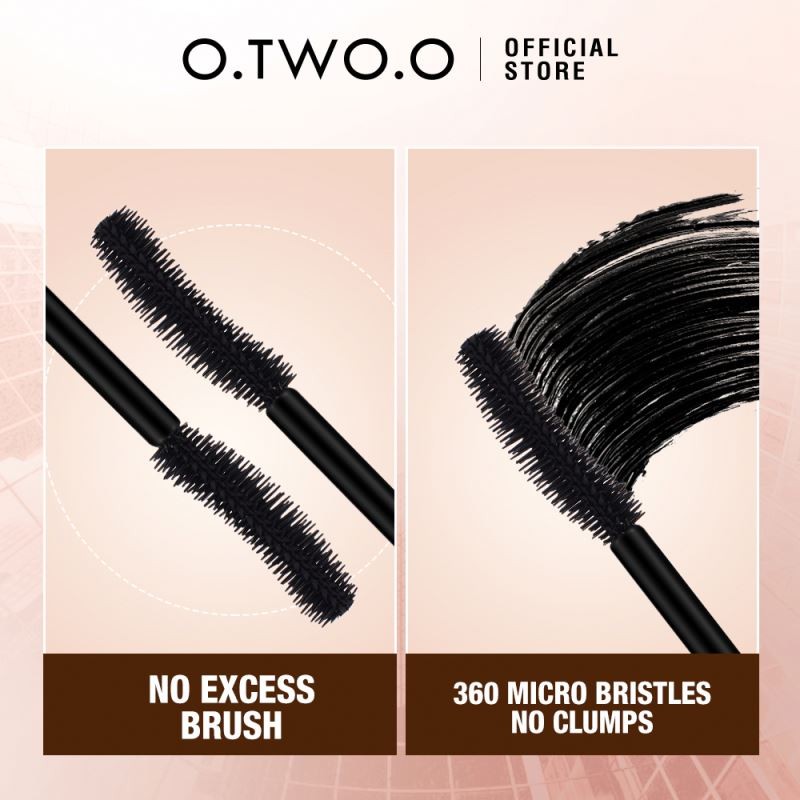 O.TWO.O Vegan Mascara Long Lasting Liquid Formula Bold Natural Lashes Volumizing Lengthening Waterproof Smudge-Proof Mascara
