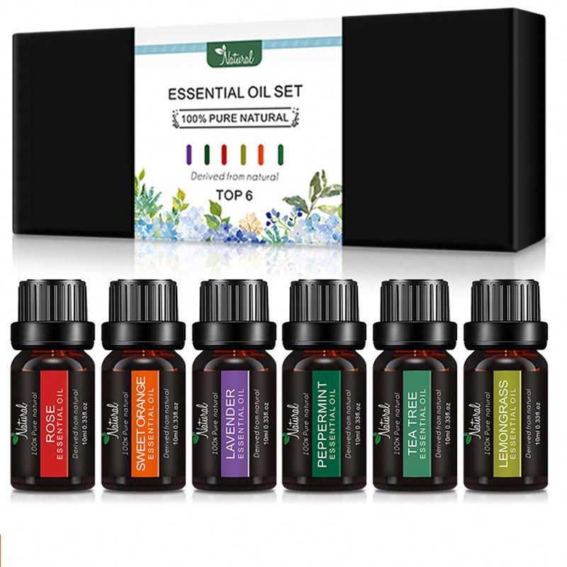 Custom logo Top 12 Pure Oils Gift Set for Diffuser, Humidifier, Massage, Aromatherapy, Skin & Hair Care Aroma Essential Oil