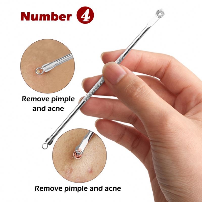 Factory OEM Sliver Professional Stainless Pimple Acne Blackhead Comedone Extractor Removal Tool Needle Double Head