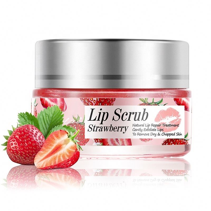 Wholesale Strawberry Peach Orange Natural Vegan Lip Care Scrub Custom Private Label Sugar Organic Lip Scrub