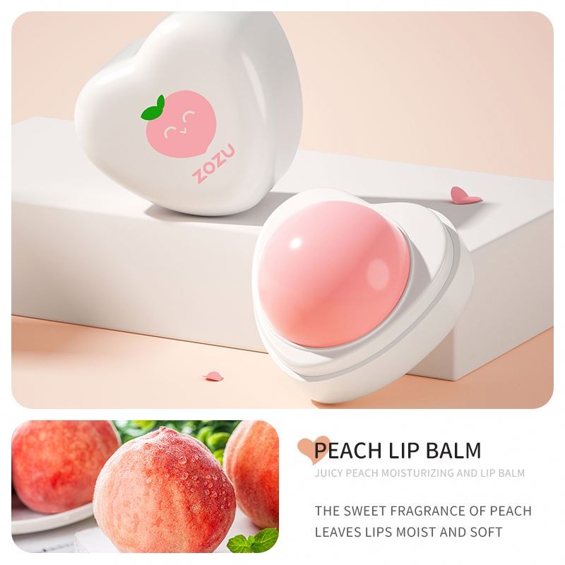 ZOZU Private Label Lips Care Moisturizer Strawberry Peach Fruit Taste Organic Lip Balm Ball