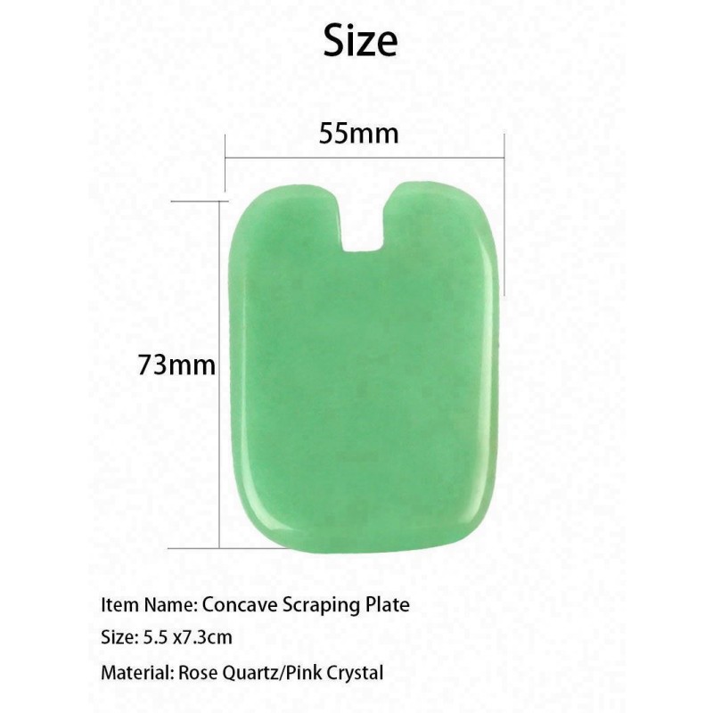 Facial Skincare Tools Natural Jade Stone Concave Shape Green Aventurine Gua Sha Beauty Cosmetics Loose Powder
