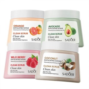 SADOER High Quality Organic Fruit Soft and Smooth Deep Cleansing 250g OEM ODM Moisturizing Exfoliating Body Scrub Skin Cream
