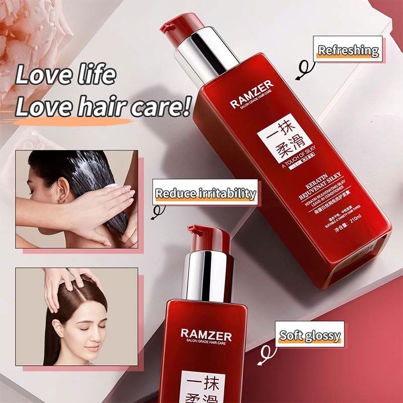 Private Label OEM ODM RAMZER Keratin Silk Leave-in Conditioner Hair Care Products Professional Hair Protein