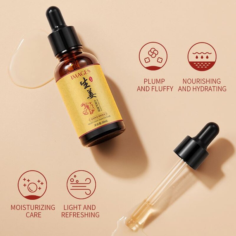 OEM IMAGES Ginger Hair Treatment Essential Oil Hair Care Nourishing Smoothing Anti Frezzi Natural Organic Growth Hair Serum