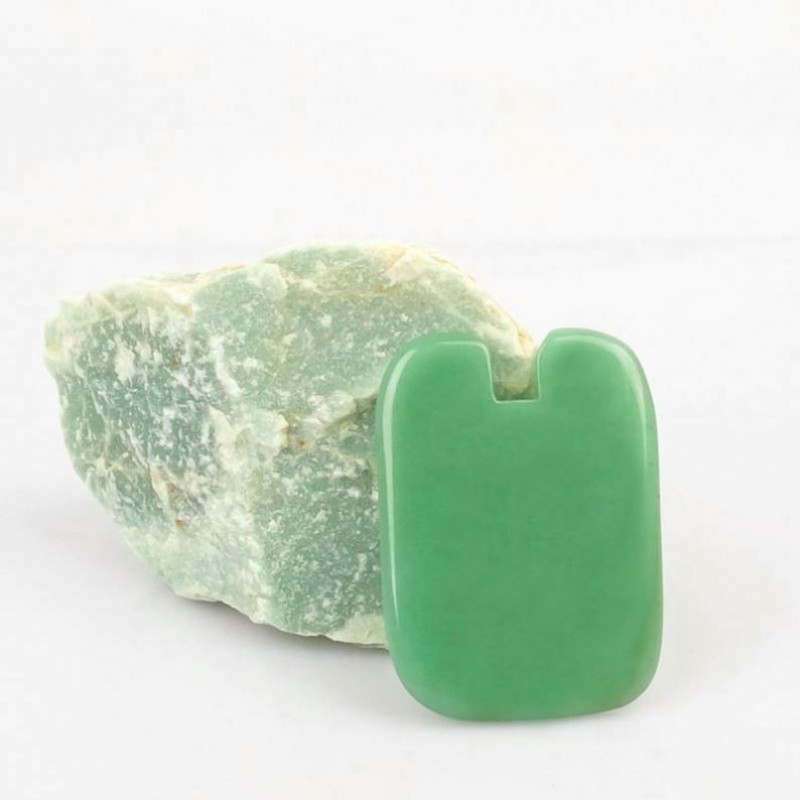 Facial Skincare Tools Natural Jade Stone Concave Shape Green Aventurine Gua Sha Beauty Cosmetics Loose Powder