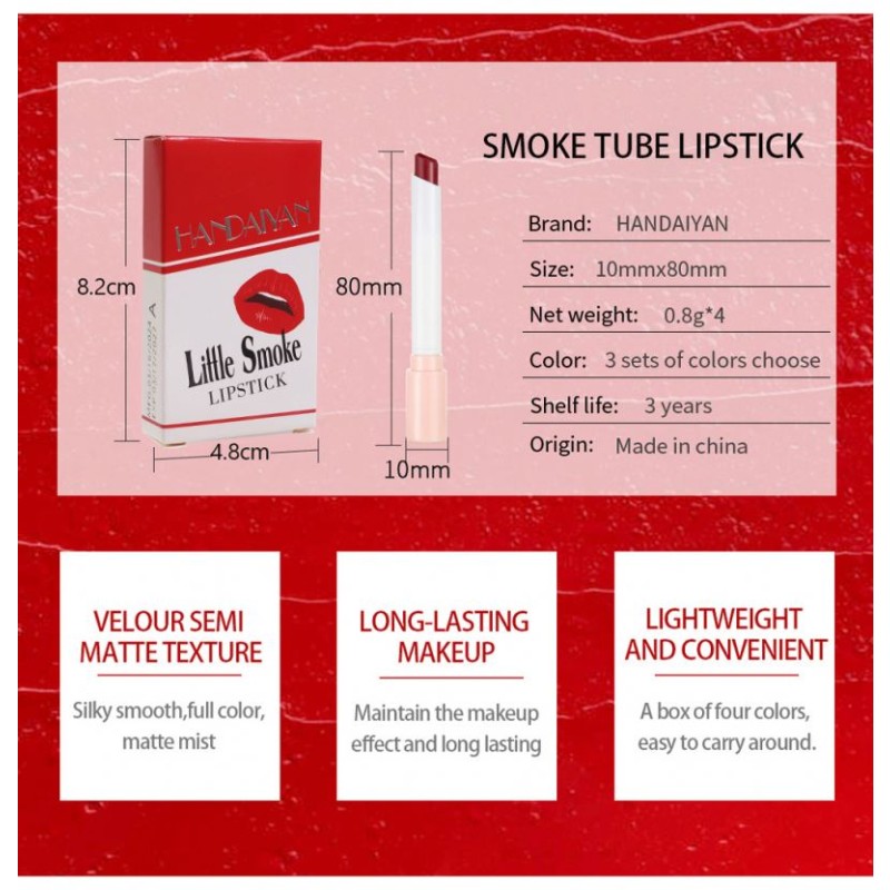 Wholesale Tube Lipstick Design 4 Colors Make up Velvet Lip Gloss OEM Personality Gift Set