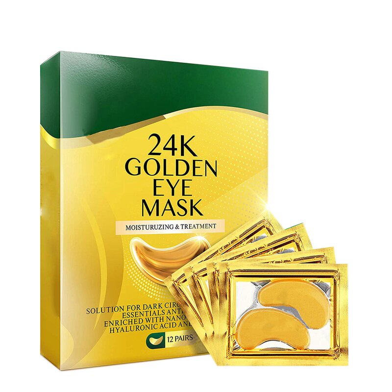 24K Golden Collagen Eye Pads Gel Eye Mask for Eyes Treatment Puffiness Anti Aging Removing Bags Deep Hydration