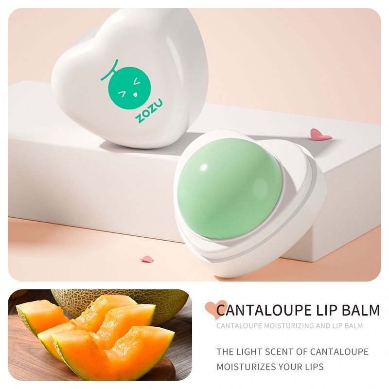 ZOZU Private Label Lips Care Moisturizer Strawberry Peach Fruit Taste Organic Lip Balm Ball