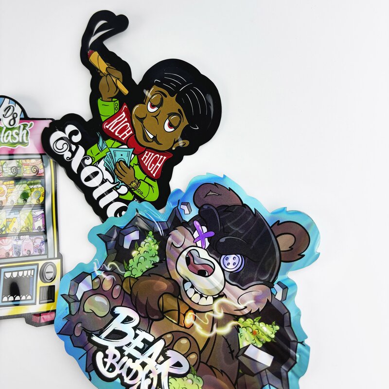 Zipper Bag Factory - OEM Custom Shape Die-Cut 3.5g Smell Proof