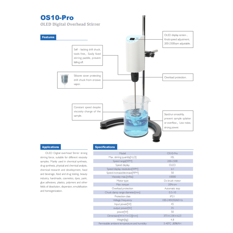 Overhead Stirrer Factory - OEM Compact 10L Electric Lab Digital
