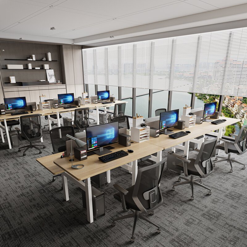 Double Motor Desk Manufacturer - OEM Yz New Design Face to Face Office Desk