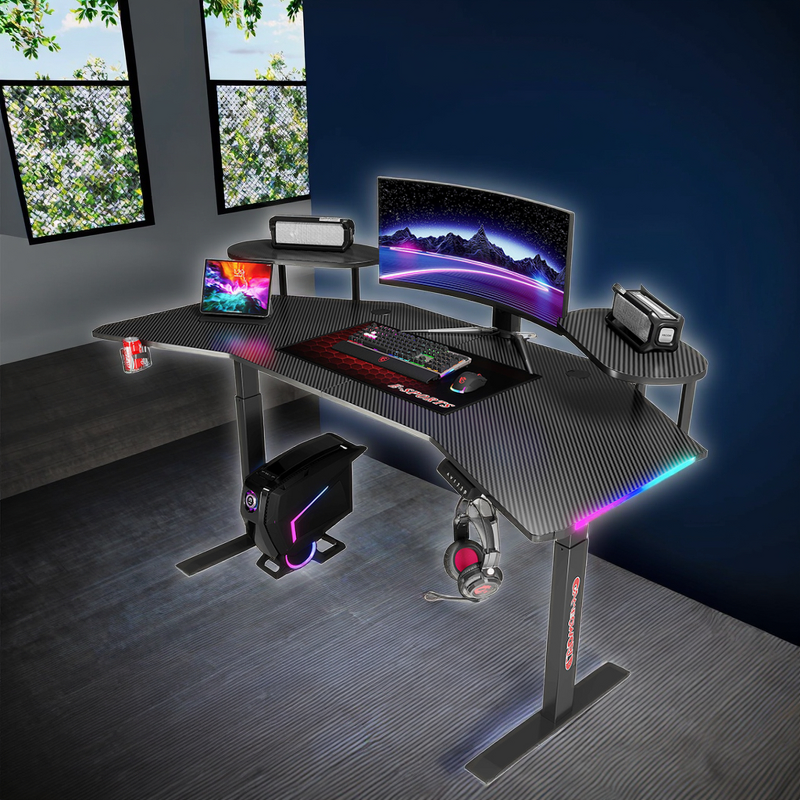 Gaming Desk Manufacturer - OEM Adjustable Metal Extra Broad Carbon Fiber
