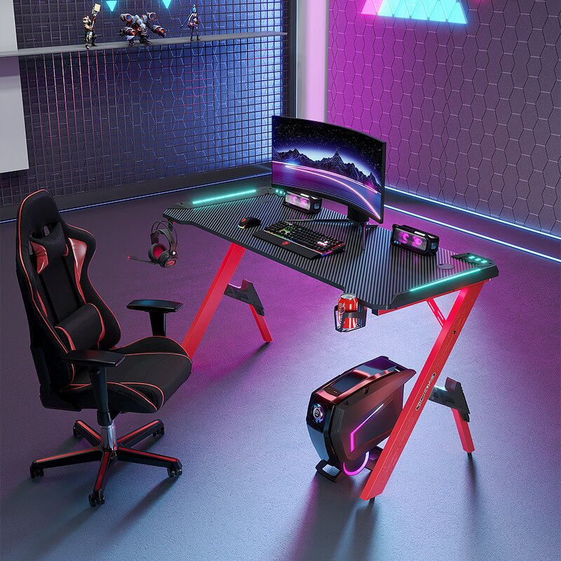 Gaming Computer Table Manufacturer - OEM Commercial Metal Game Desk with Corner
