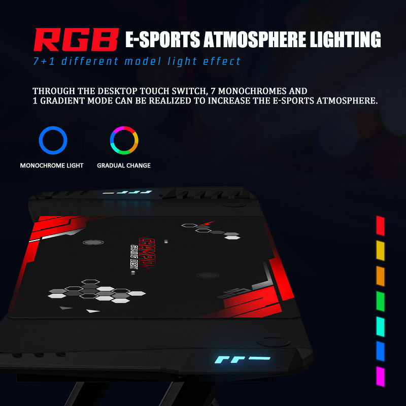 RGB Led Gaming Desk Manufacturer - OEM Yizhuo Latest Design E-sports Z-shaped
