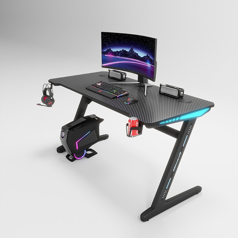 Gaming Desk Factory - OEM YZ Cheapest Adjustable Commercial with Led Lights