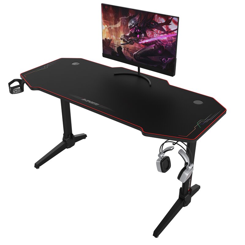 RGB Led Gaming Desk Manufacturer - OEM Yizhuo Latest Design E-sports Z-shaped
