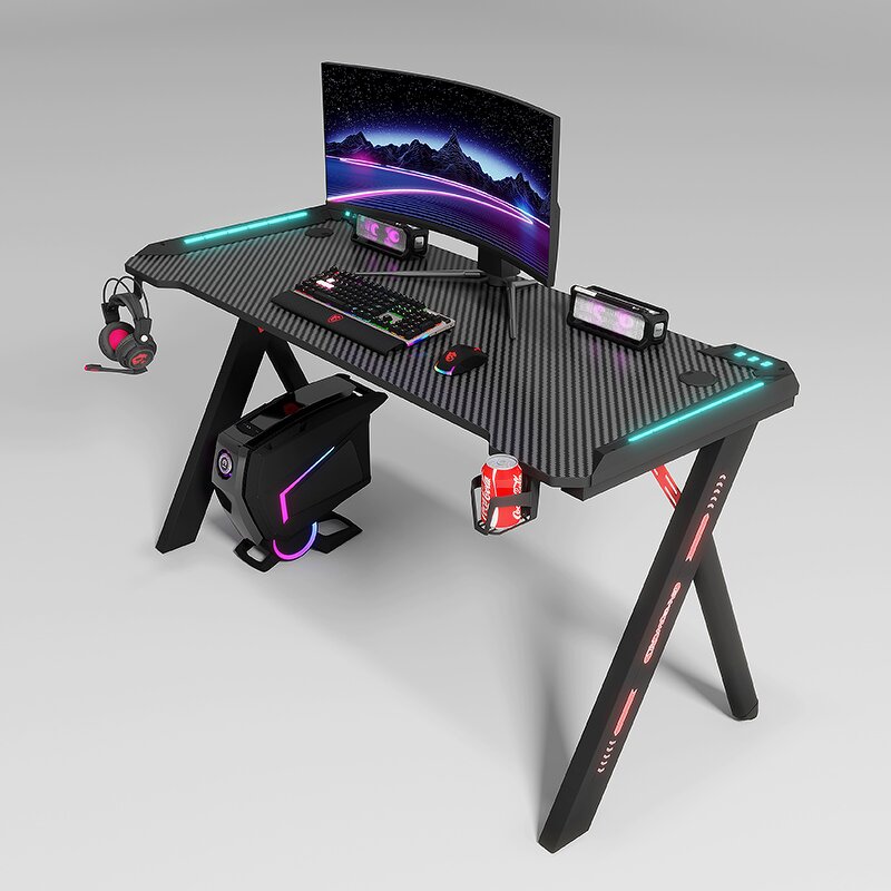 Gaming Desk Manufacturer - OEM Height Adjustable Computer Table with RGB Light
