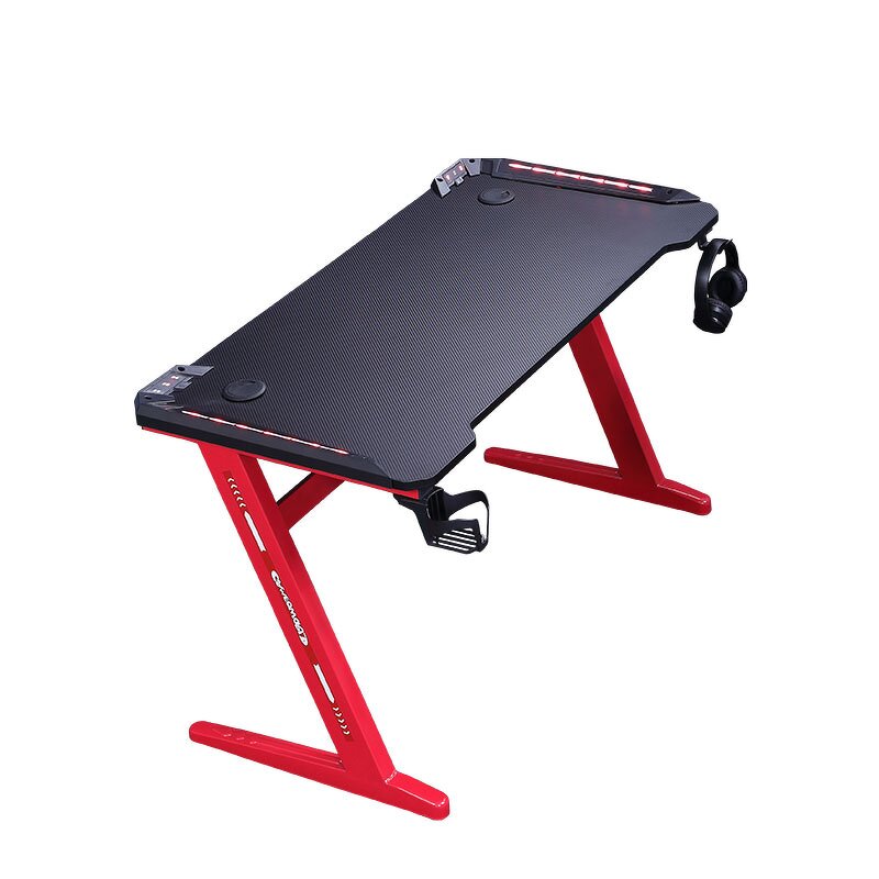 Rgb Light Gaming Desk Factory - OEM Professional with Headphone Holder for Gamer