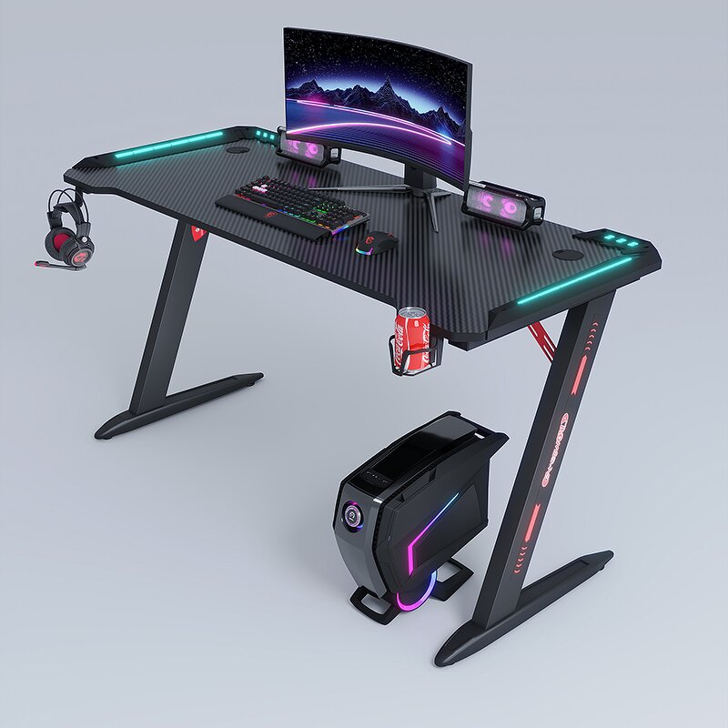 Gaming Mesa Gamer Desk Manufacturer - OEM Hot Sale RGB Led Ergonomic