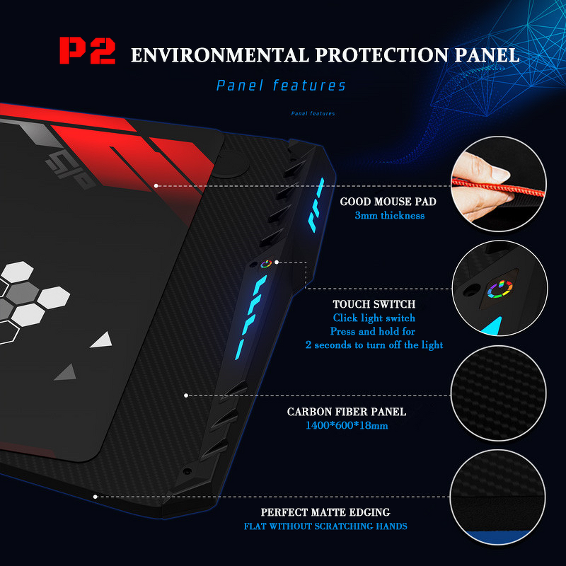 Ergonomic Gaming Desk Factory - OEM 55 Inch Z Shaped PC Desk