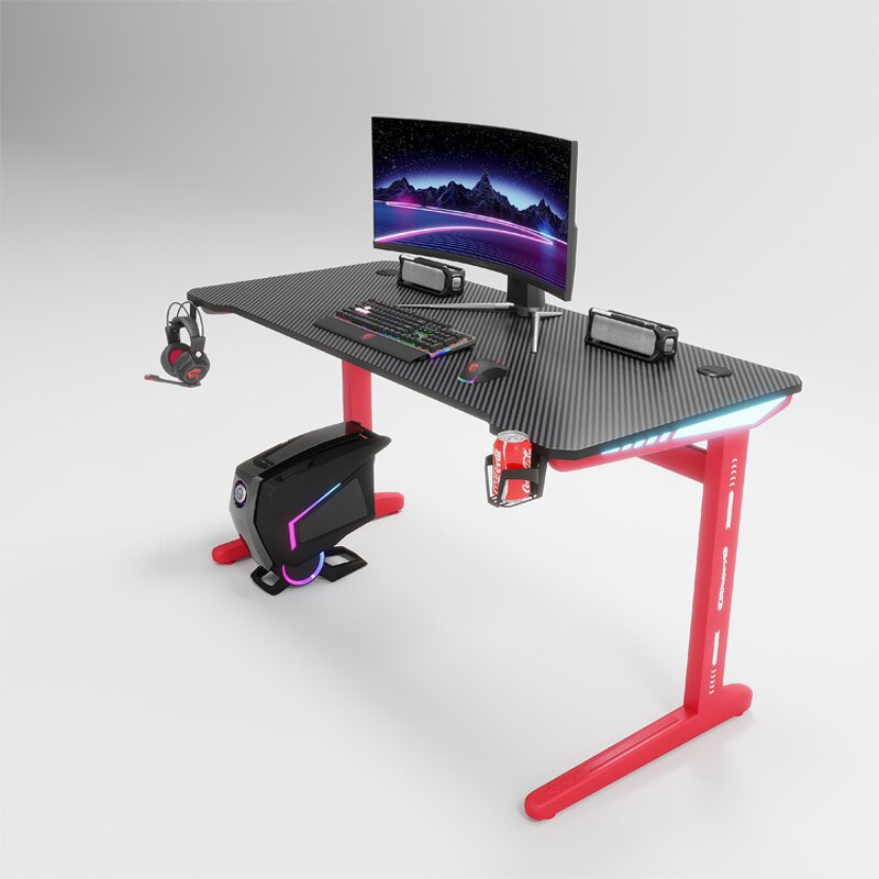 Electric Gaming Desk Factory - OEM Hot Selling Motorized Height Adjustable LED