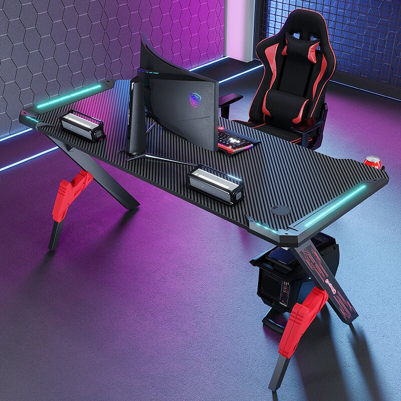 Gaming Computer Table Manufacturer - OEM Commercial Metal Game Desk with Corner