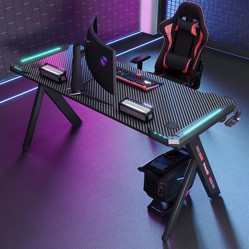 Gaming Desk Manufacturer - OEM Height Adjustable Computer Table with RGB Light
