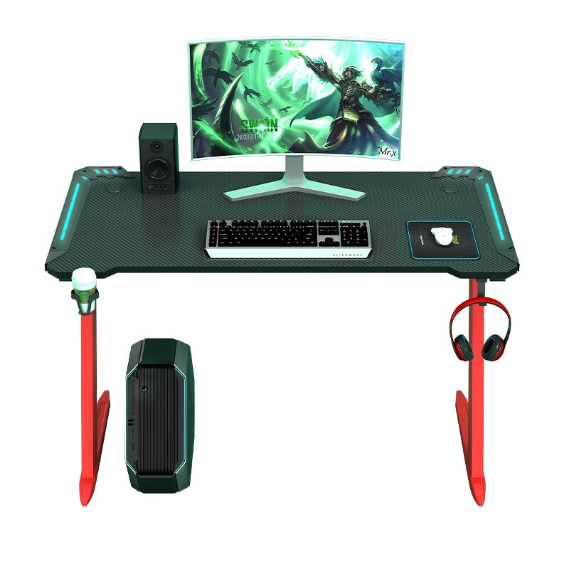 RGB Led Gaming Desk Manufacturer - OEM Yizhuo Latest Design E-sports Z-shaped