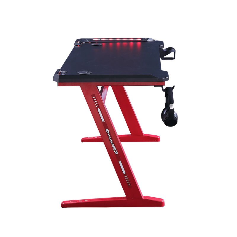 Rgb Light Gaming Desk Factory - OEM Professional with Headphone Holder for Gamer