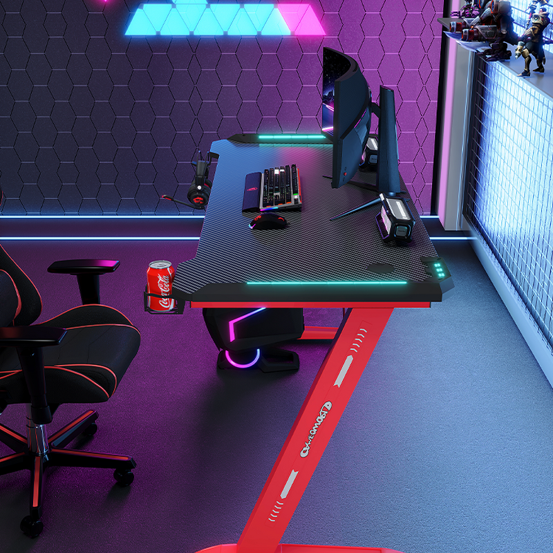 Computer Desk Factory - OEM Yizhuo Z Shaped Black Red Racing Style