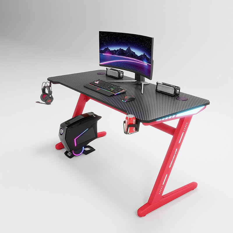 Gaming Desk Factory - OEM YZ Cheapest Adjustable Commercial with Led Lights