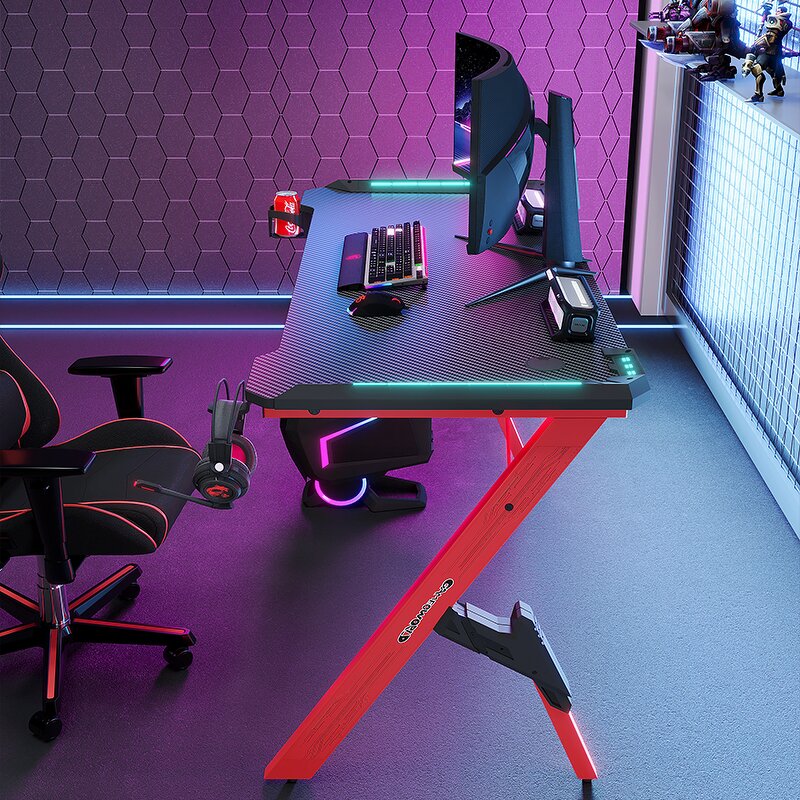 Gaming Computer Table Manufacturer - OEM Commercial Metal Game Desk with Corner