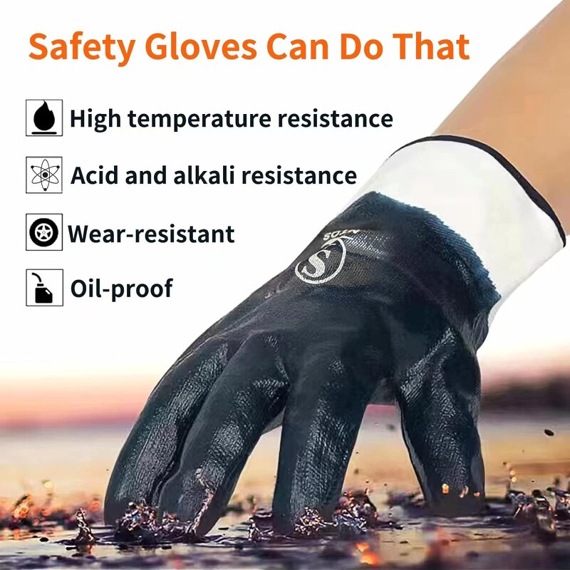 Nitrile Canvas Glove Factory - OEM Oil-resistant Big Mouth Full Dipping
