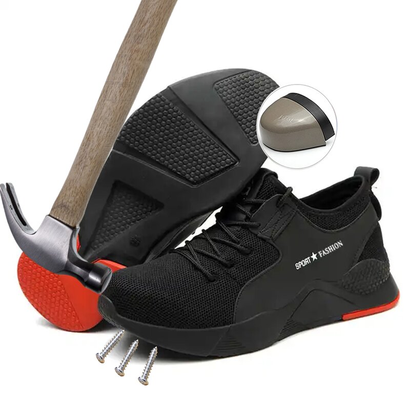 Steel Toe Safety Shoes Manufacturer - OEM Lightweight Slip Resistant Mesh Upper