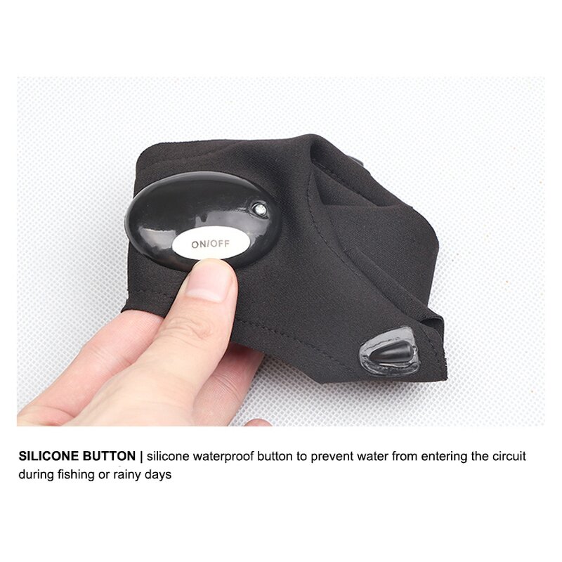 LED Flashlight Gloves Factory - OEM Night Fishing Portable with Grips