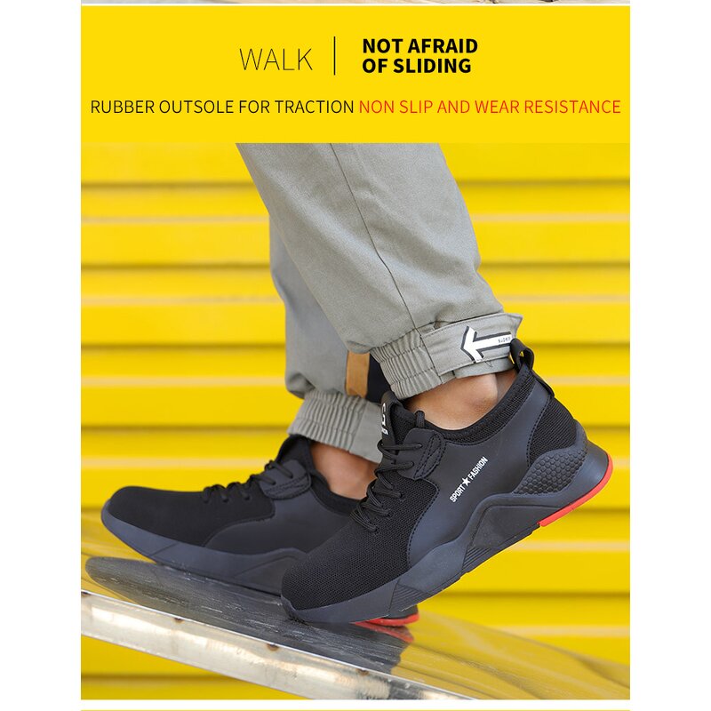 Steel Toe Safety Shoes Manufacturer - OEM Lightweight Slip Resistant Mesh Upper