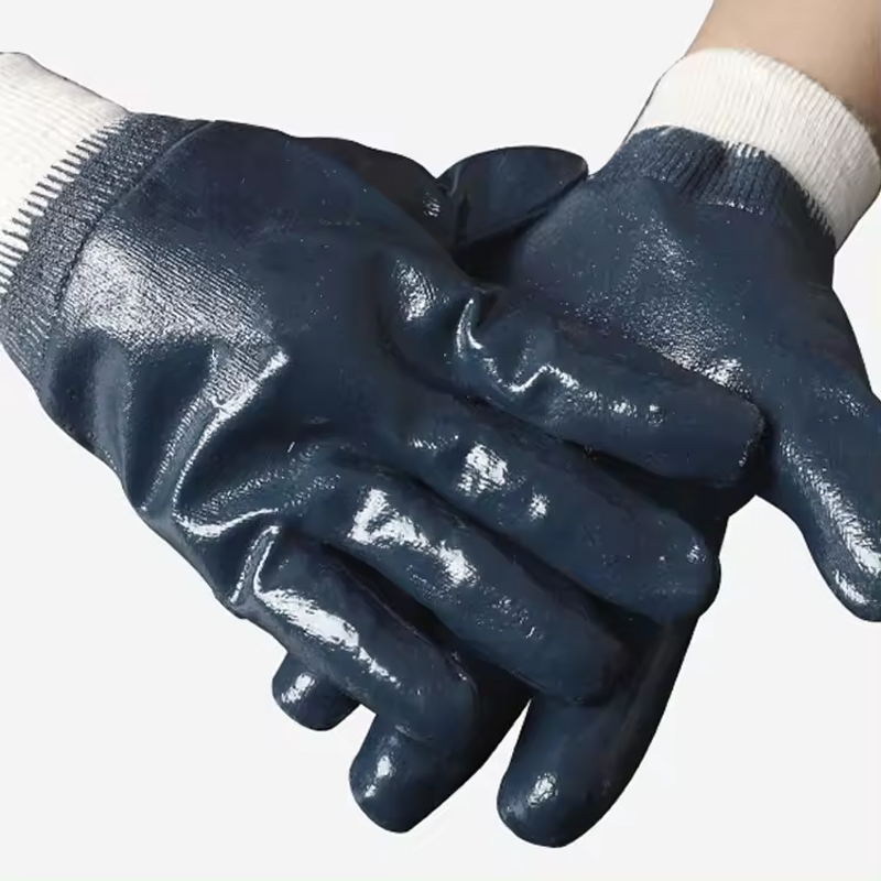 Nitrile Canvas Glove Factory - OEM Oil-resistant Big Mouth Full Dipping