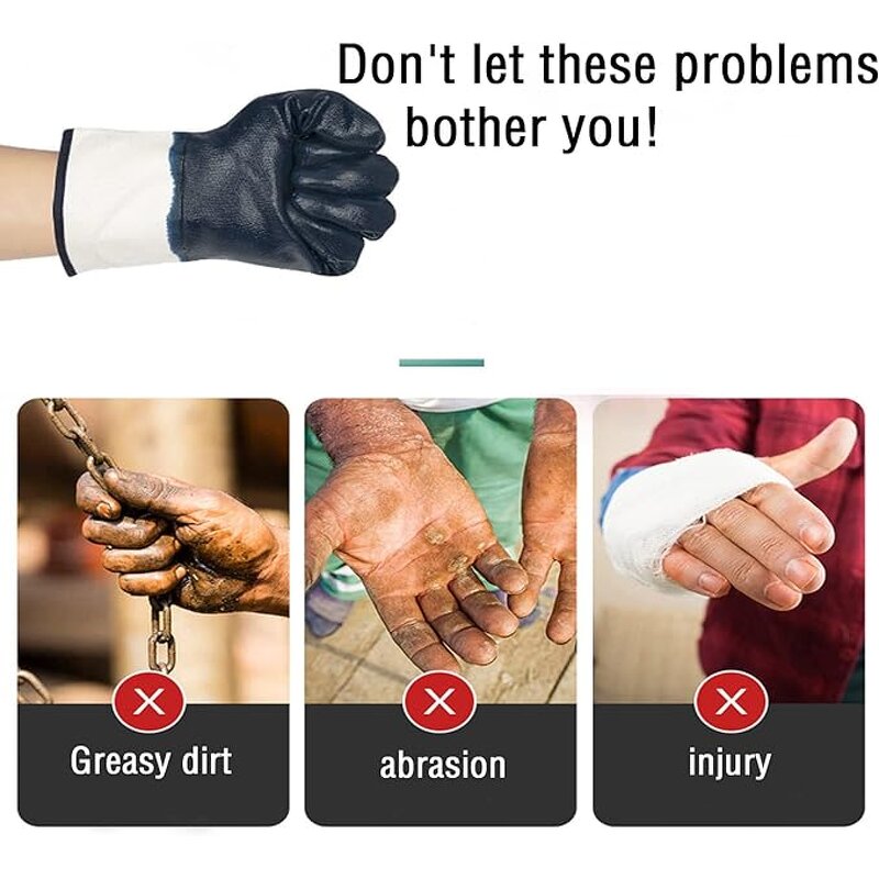 Nitrile Canvas Glove Factory - OEM Oil-resistant Big Mouth Full Dipping