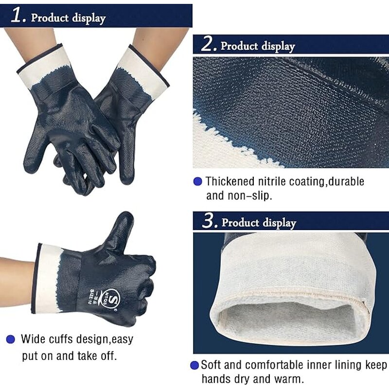 Nitrile Canvas Glove Factory - OEM Oil-resistant Big Mouth Full Dipping