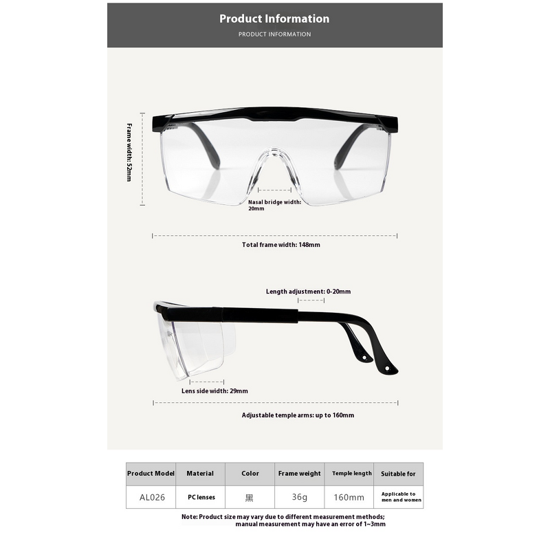 Work Safety Glasses Factory - OEM Anti-Splash Anti-Fog Lab Industrial