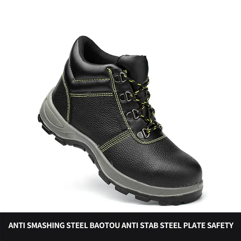Leather Safety Shoes Manufacturer - OEM Men's Ankle High Steel Toe Acid-Resistant