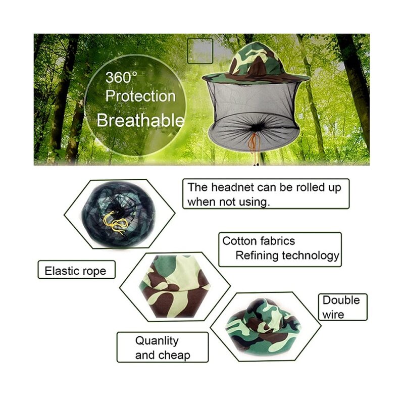 Anti-Mosquito Face Shield Manufacturer - OEM Camouflage PC Material Beekeeping