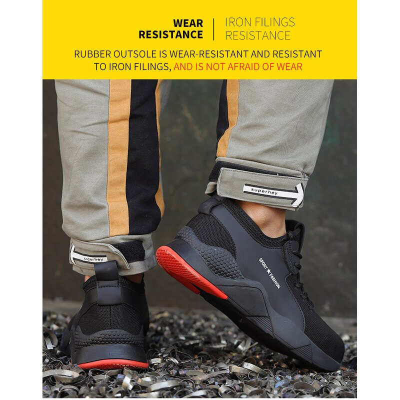 Steel Toe Safety Shoes Manufacturer - OEM Lightweight Slip Resistant Mesh Upper