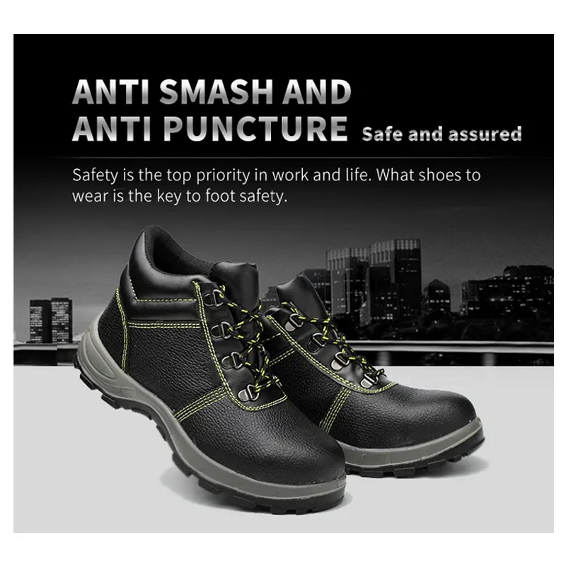 Leather Safety Shoes Manufacturer - OEM Men's Ankle High Steel Toe Acid-Resistant