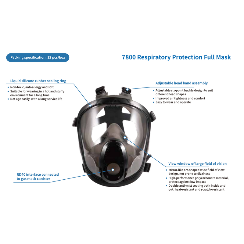 Gas Mask Factory - OEM CE Certified High Quality 6800 Silicone
