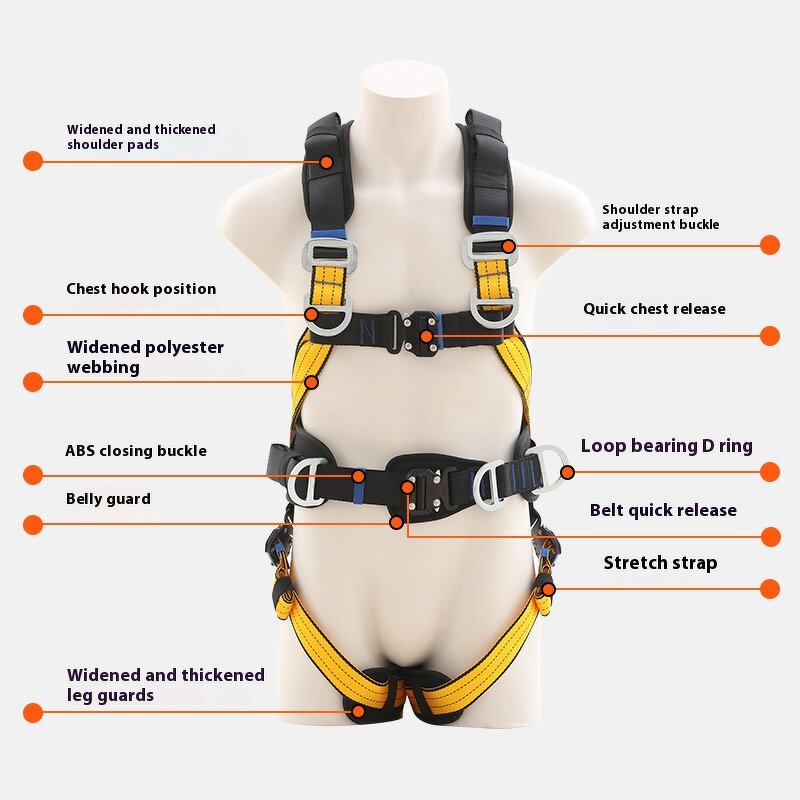 Full Body Safety Harness Factory - OEM Industrial CE Fall Arrester 5-Point