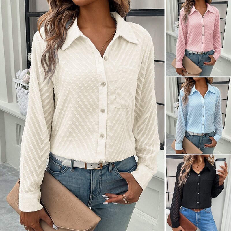 Women's Shirt Factory - OEM Vintage Jacquard Casual Blouse